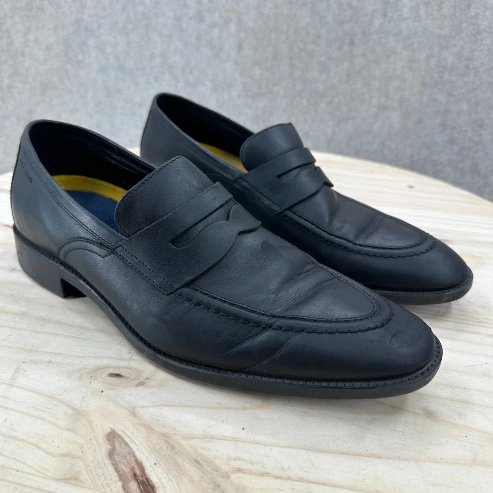 Cole Haan Penny Loafers Mens‎ 9.5 Black Leather Classic Dress Shoes